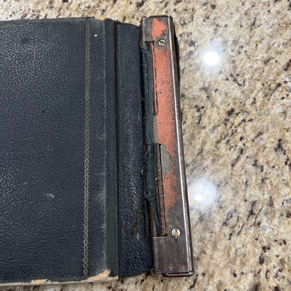 Vintage Wilson Jones Company Ledger Binder Black FauxLeather Metal Locking Spine - Picture 4 of 9